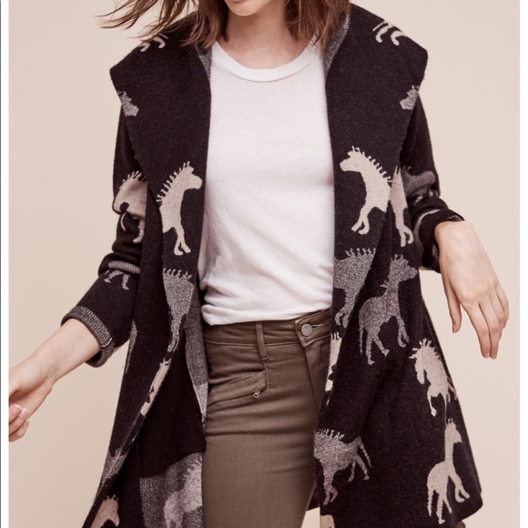 Anthropologie Horse Sweater Jacket 